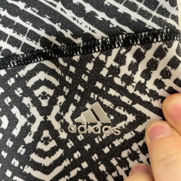 Adidas Black And White Leggings With Design Size Medium Women’s - Picture 3 of 6